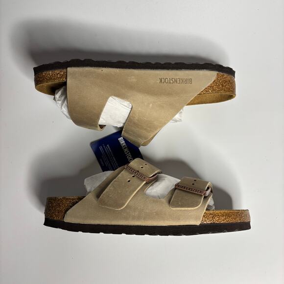 Birkenstock Arizona Waxy Leather Sandals in Tobacco Brown - Picture 7 of 9